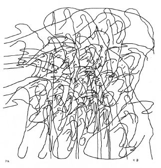 <em>‘Contained Contours I’ 8 × 8 inches. 197. Computer; ink on paper.</em>
